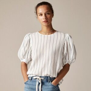 J.Crew Puff-sleeve top‎ in sheer gauze XS NWT